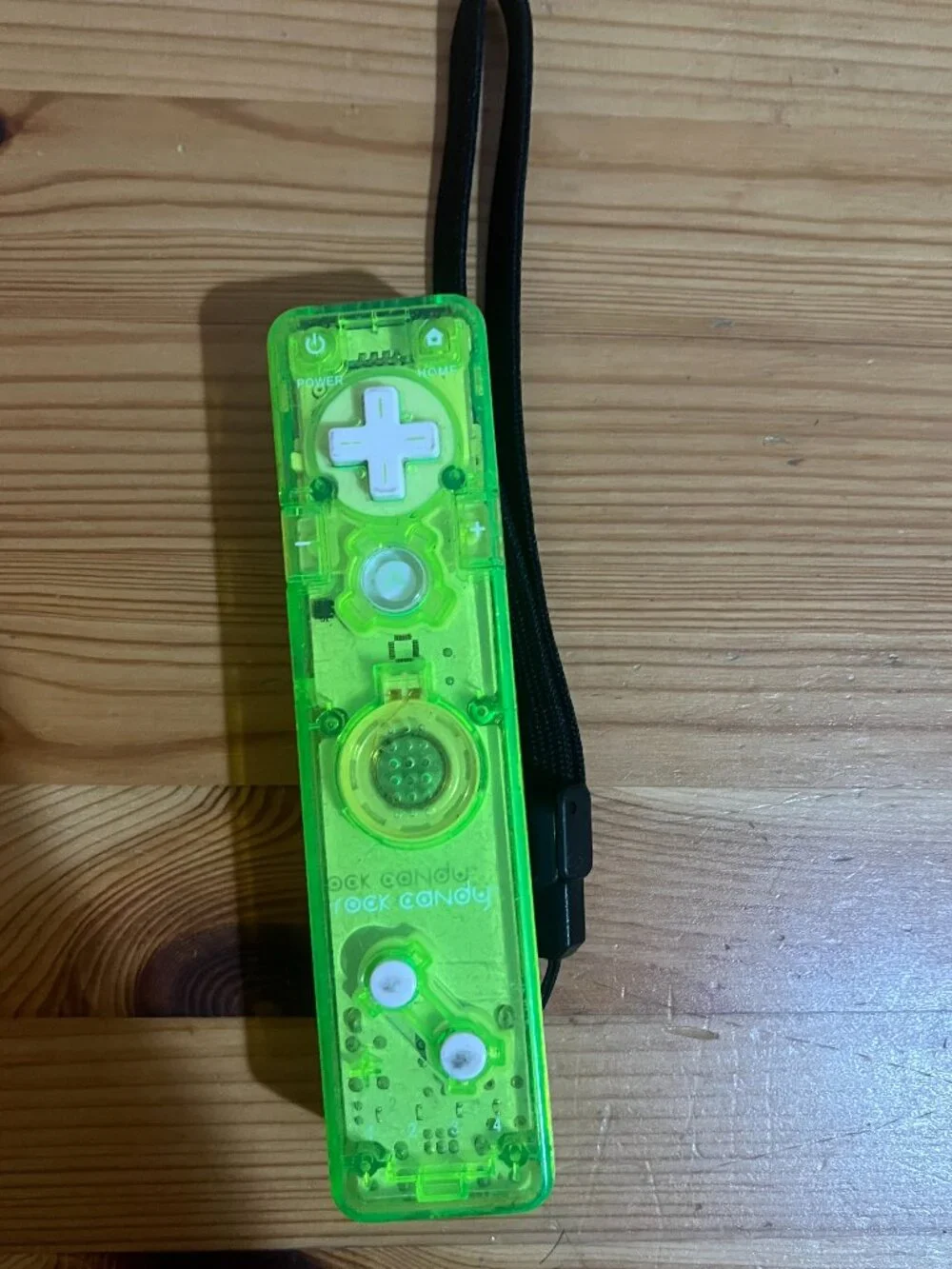 Rock Candy Controller Remote For Nintendo Wii Transparent Green Used Good Condit